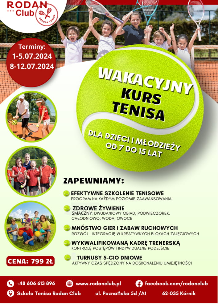 wakacyjny kurs tenisa